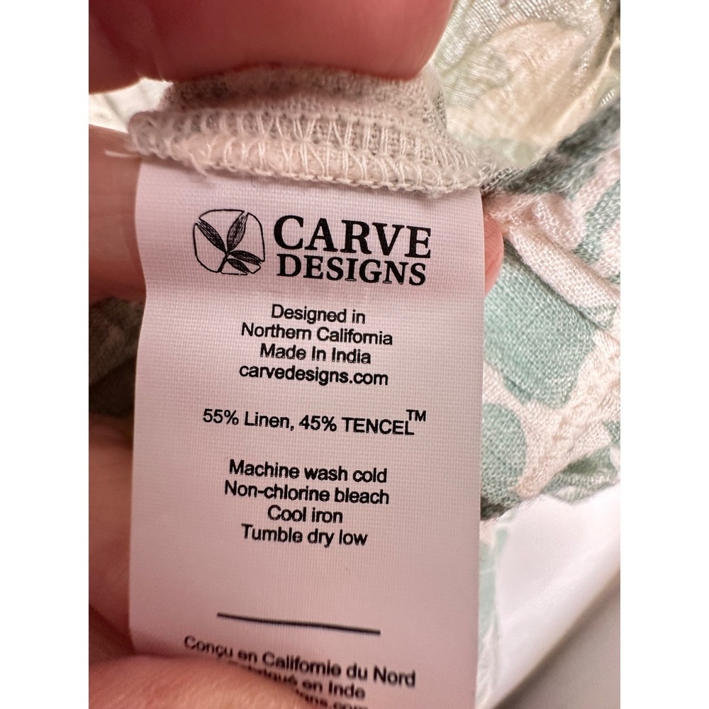 Carve Designs Nico Linen Blend Floral Wide Leg Pants Size Small Resort Cruise - Picture 6 of 7